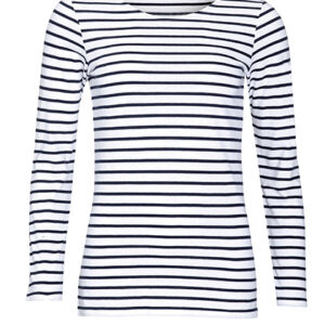 Sols Women´s Long Sleeve Striped T-Shirt Marine bedrukken
