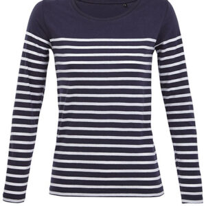 Sols Women´s Long Sleeve Striped T-Shirt Matelot bedrukken