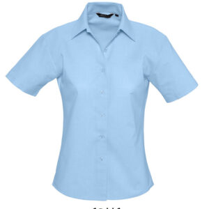 Sols Women´s Oxford-Blouse Elite Short Sleeve bedrukken