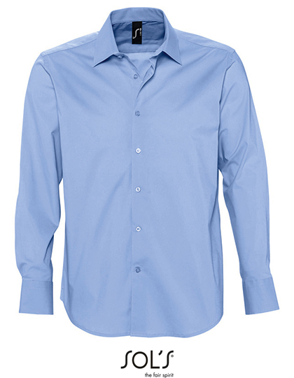 Sols Men´s Stretch-Shirt Brighton Long Sleeve bedrukken - Afbeelding 2