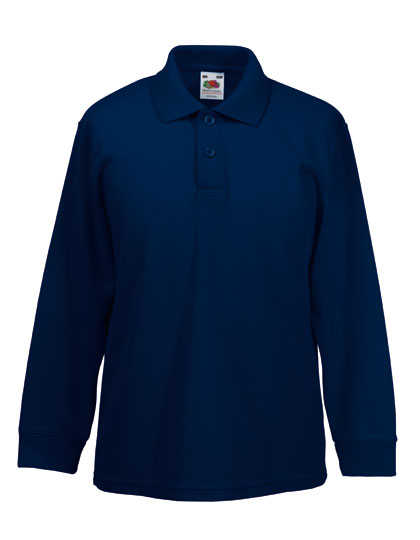 Fruit of the Loom Kids Long Sleeve 65/35 Polo bedrukken - Afbeelding 4