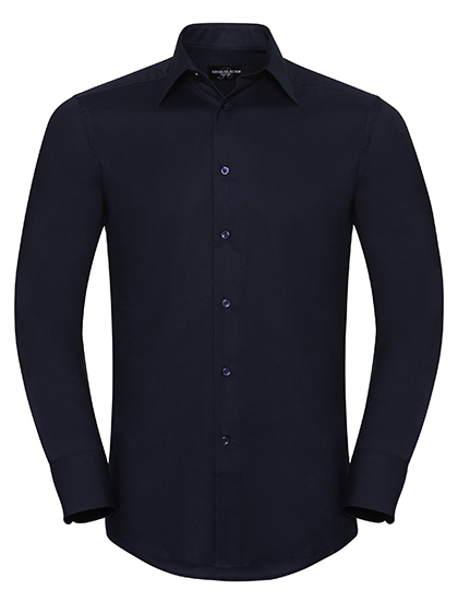 Russell Collection Tailored Oxford Shirt- LSL bedrukken - Afbeelding 4