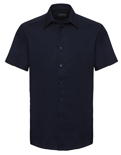 Russell Collection Tailord Oxford Shirt- SS bedrukken - Afbeelding 4