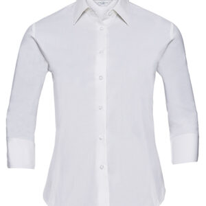 Russell Collection Ladies' 3/4 Sleeve Easy Care Fitted Shirt bedrukken