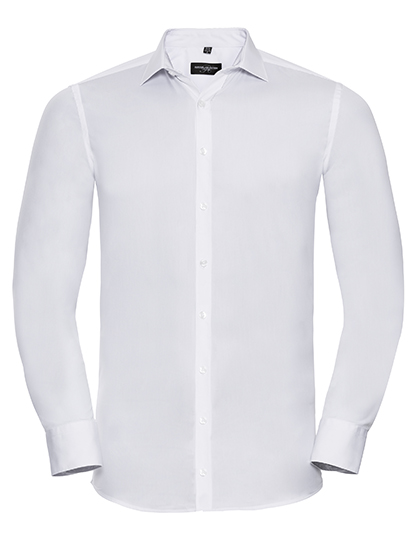 Russell Collection Men's LSL Ultimate Stretch Shirt bedrukken