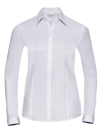 Russell Collection Ladies' LSL Utimate Herringbone Shirt bedrukken