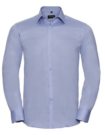 Russell Collection Men's LSL Ultimate Herringbone Shirt bedrukken - Afbeelding 2