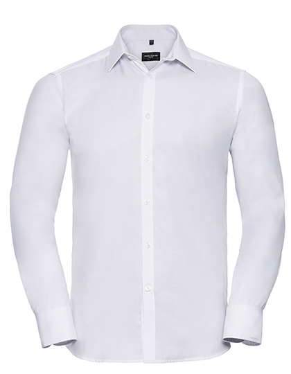 Russell Collection Men's LSL Ultimate Herringbone Shirt bedrukken