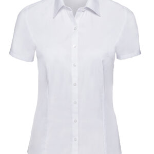 Russell Collection Ladies' SS Utimate Herringbone Shirt bedrukken