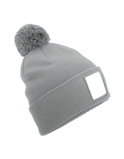 Beechfield Appliqué Patch Pom Beanie bedrukken