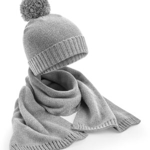 Beechfield Knitted Scarf and Beanie Gift Set bedrukken