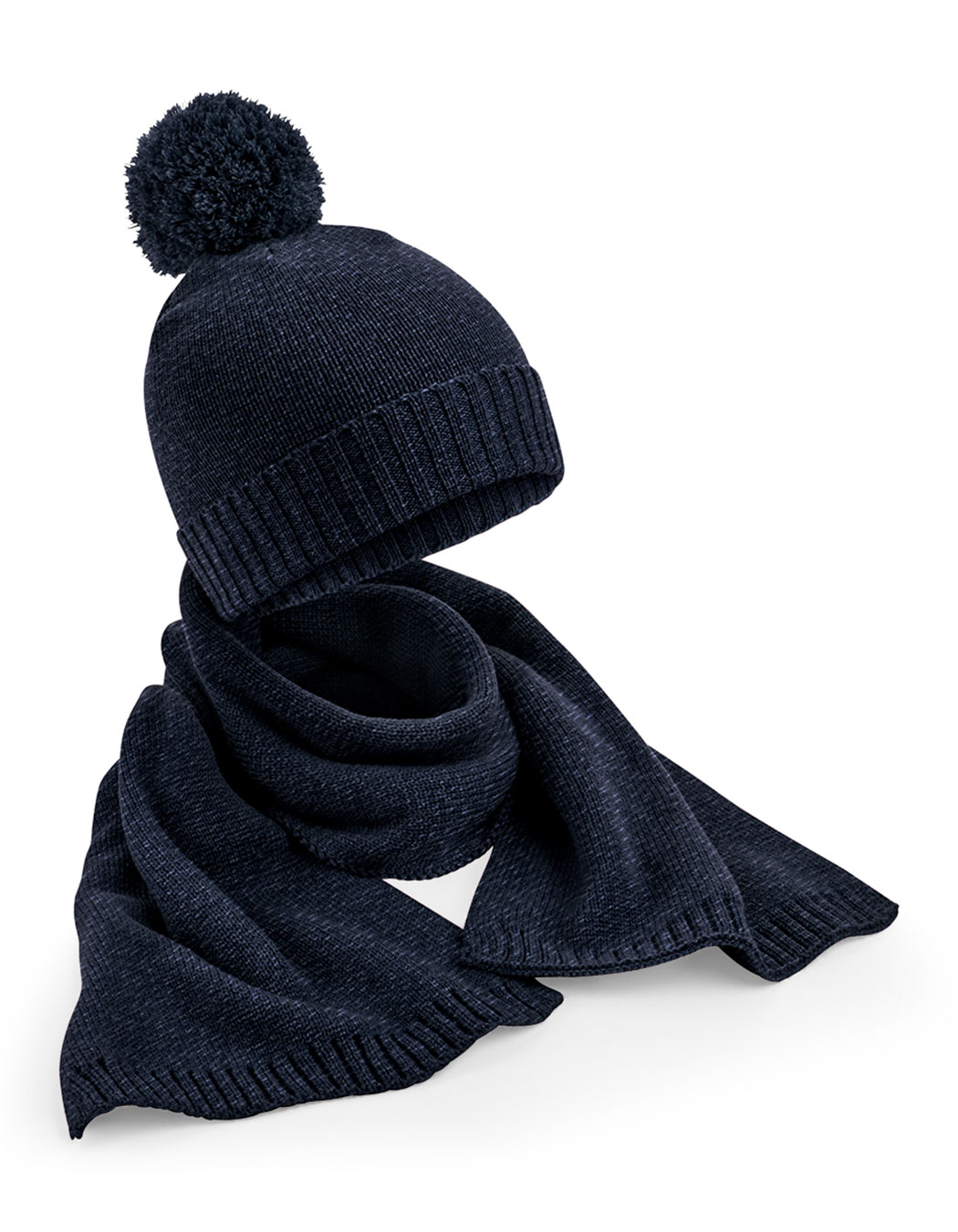 Beechfield Knitted Scarf and Beanie Gift Set bedrukken - Afbeelding 2