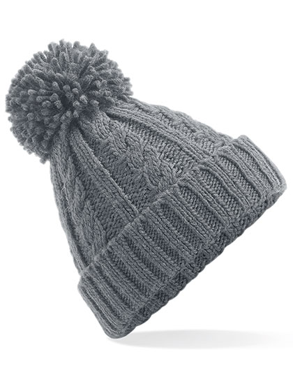 Beechfield Cable Knit Melange Beanie bedrukken - Afbeelding 2