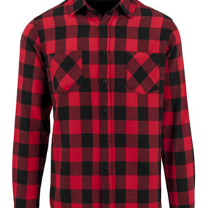 Build Your Brand Checked Flannel Shirt bedrukken