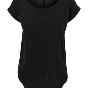 Build Your Brand Ladies´ Long Slub Tee bedrukken