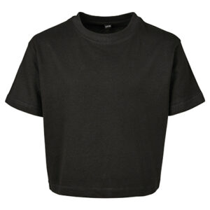 Build Your Brand Girls Cropped Jersey Tee bedrukken