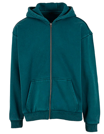 Build Your Brand Vintage Heavy Zip Hoodie bedrukken - Afbeelding 2