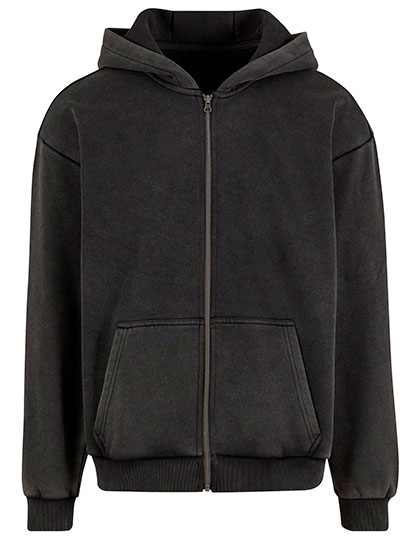 Build Your Brand Vintage Heavy Zip Hoodie bedrukken - Afbeelding 3
