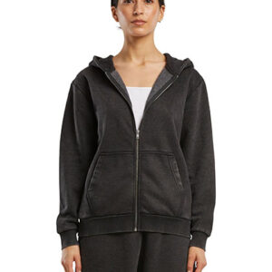 Build Your Brand Ladies Vintage Heavy Zip Hoody bedrukken