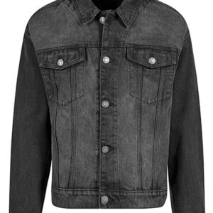 Build Your Brand Heavy Ounce Boxy Denim Jacket bedrukken