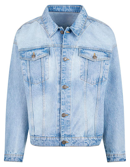 Build Your Brand Heavy Ounce Boxy Denim Jacket bedrukken - Afbeelding 3