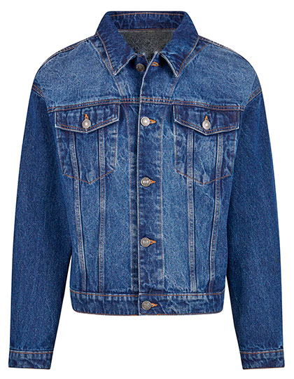 Build Your Brand Heavy Ounce Boxy Denim Jacket bedrukken - Afbeelding 2