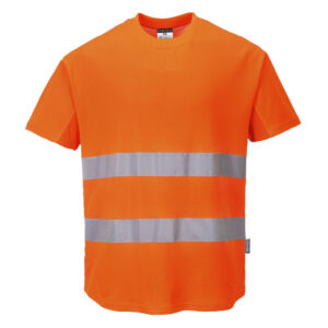 Portwest Hi-Vis Katoen Comfort Mesh Insert T-shirt S/S bedrukken