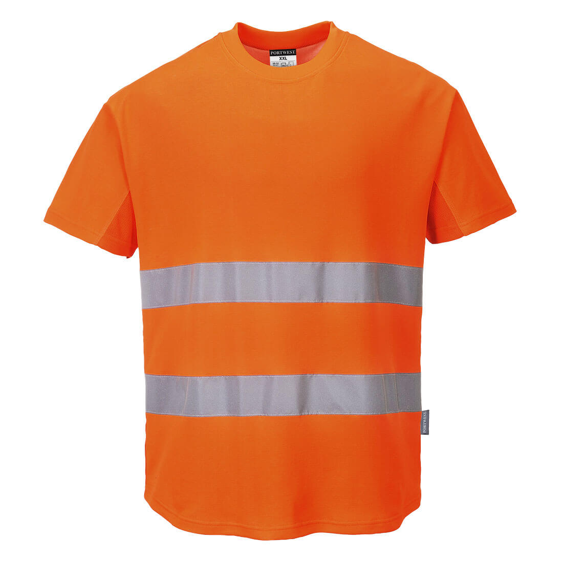 Portwest Hi-Vis Katoen Comfort Mesh Insert T-shirt S/S bedrukken