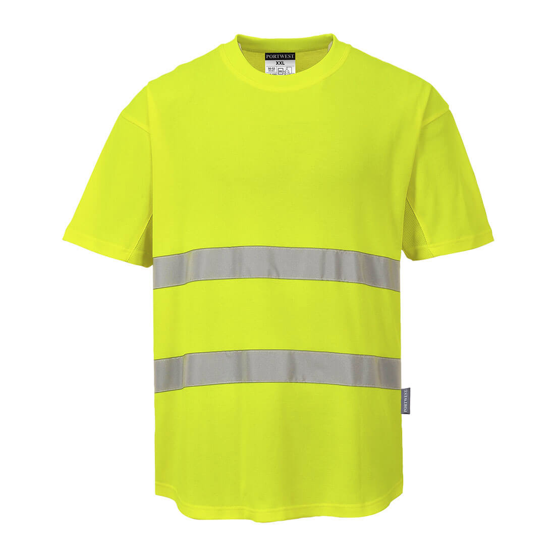 Portwest Hi-Vis Katoen Comfort Mesh Insert T-shirt S/S bedrukken - Afbeelding 2