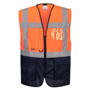 Portwest Warsaw Hi-Vis Contrast Executive Vest bedrukken