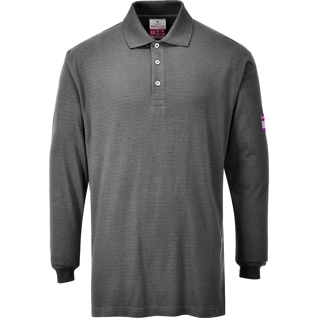 Portwest Vlamvertragende Modaflame Antistatische lange mouw Polo Shirt bedrukken - Afbeelding 2
