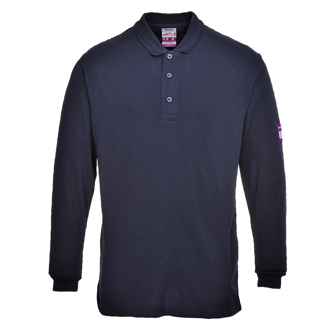 Portwest Vlamvertragende Modaflame Antistatische lange mouw Polo Shirt bedrukken - Afbeelding 3