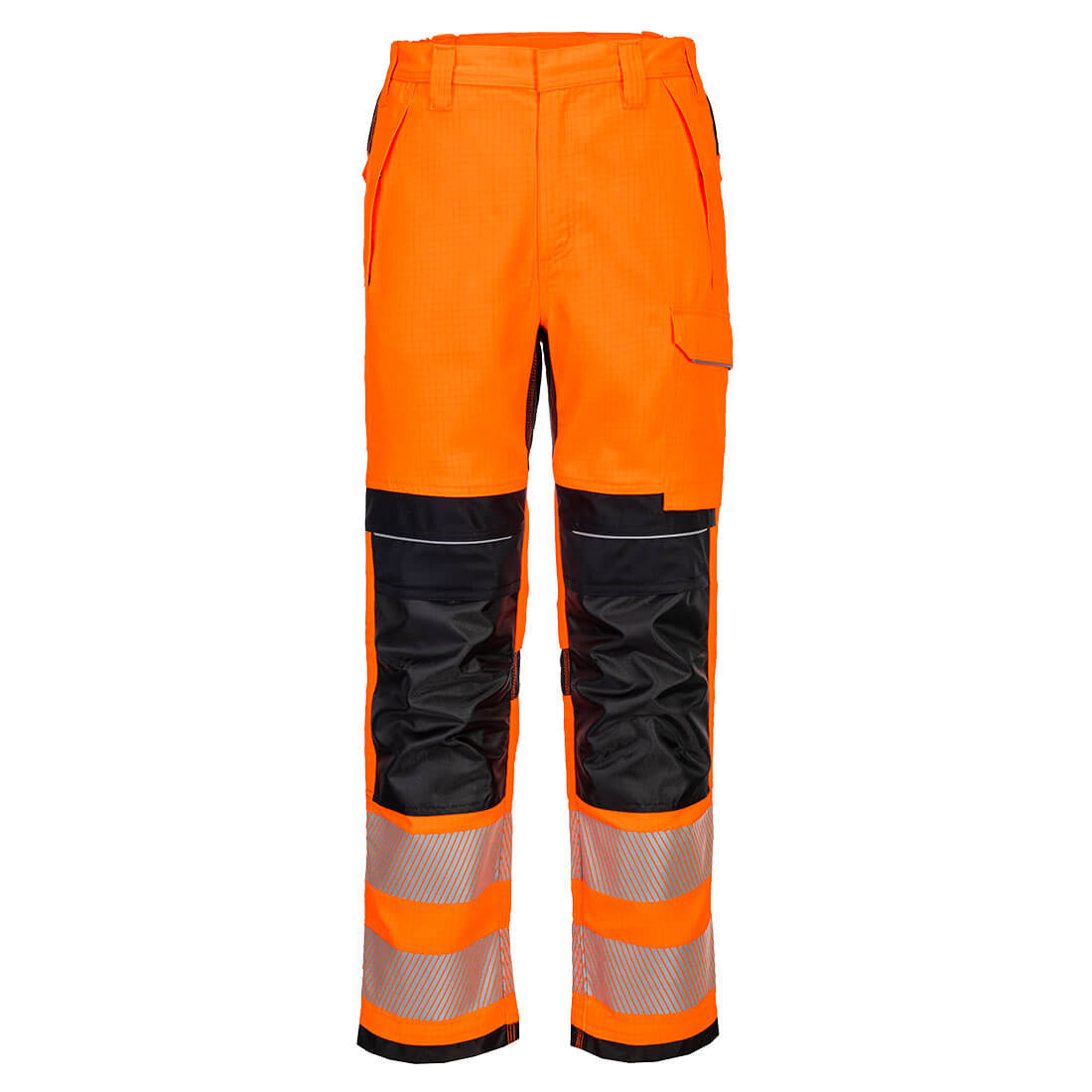Portwest PW3 Vlamvertragende Modaflame Hi-Vis werkbroek (regular) bedrukken