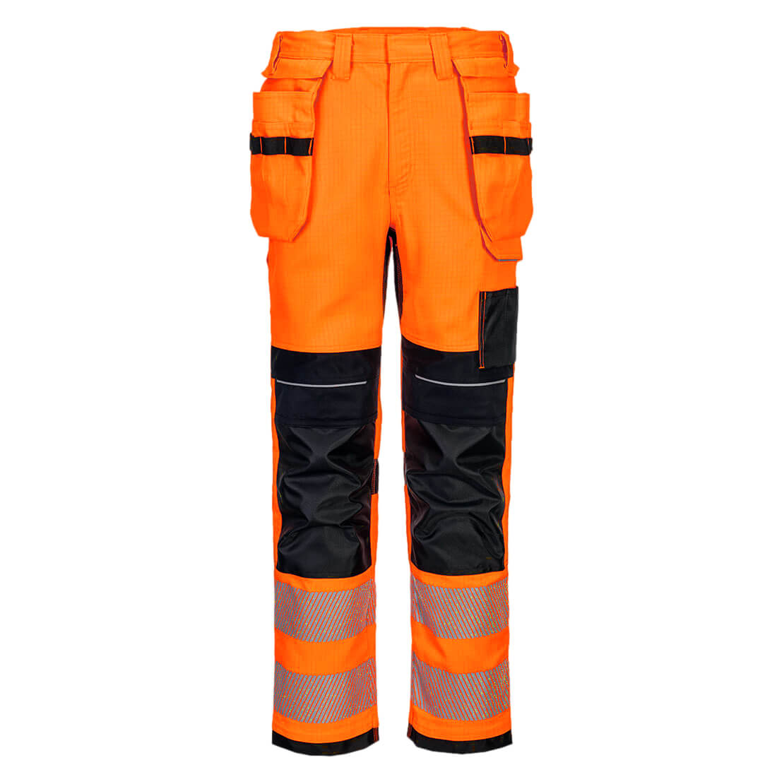 Portwest PW3 Vlamvertragende Modaflame Hi-Vis werkbroek met holsterzakken (regular) bedrukken