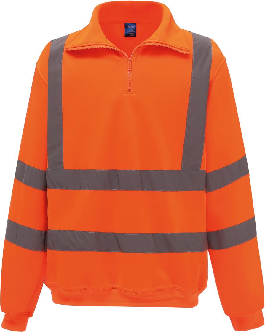 YOKO Signalisatie sweatshirt met 1/4 rits bedrukken