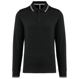 Kariban Heren polo van piquétricot met lange mouwen bedrukken
