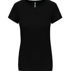 Kariban Dames-t-shirt ronde hals korte mouwen bedrukken