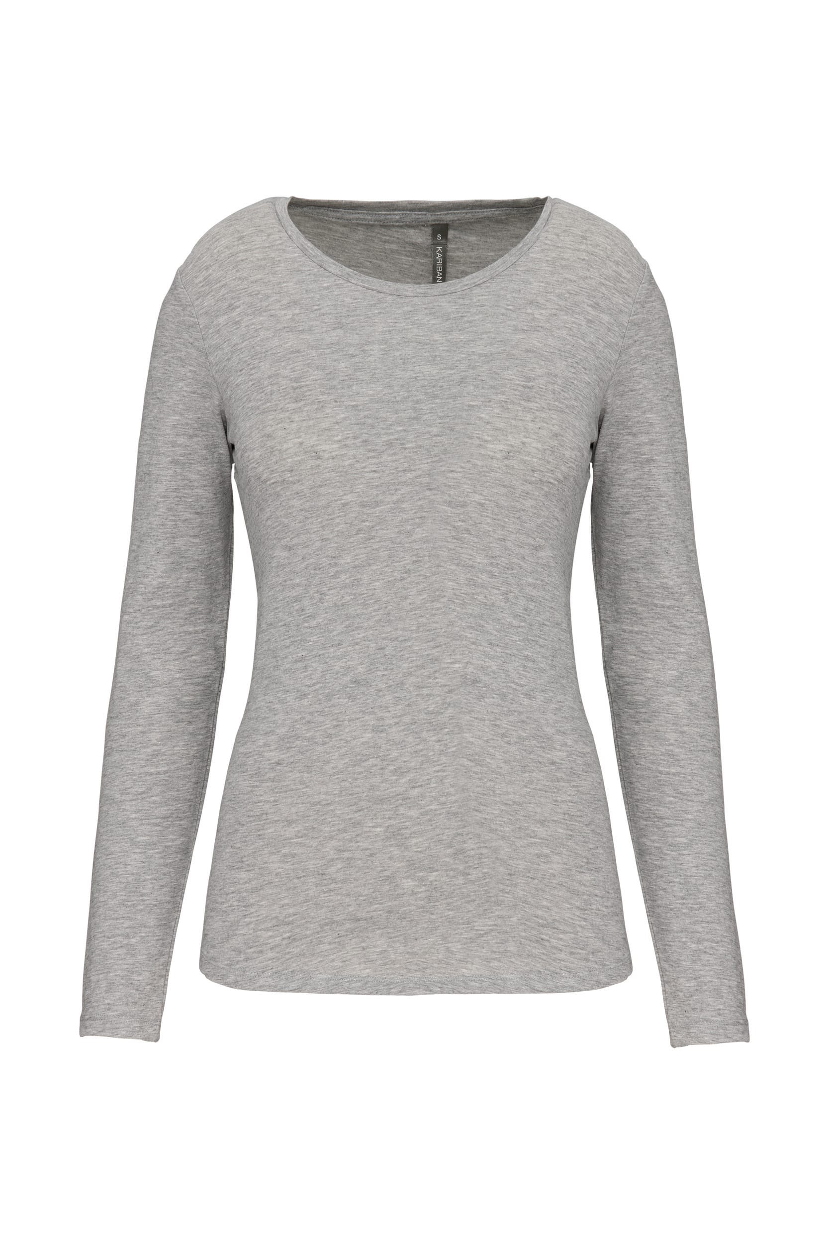 Kariban Dames-t-shirt ronde hals lange mouwen bedrukken - Afbeelding 2