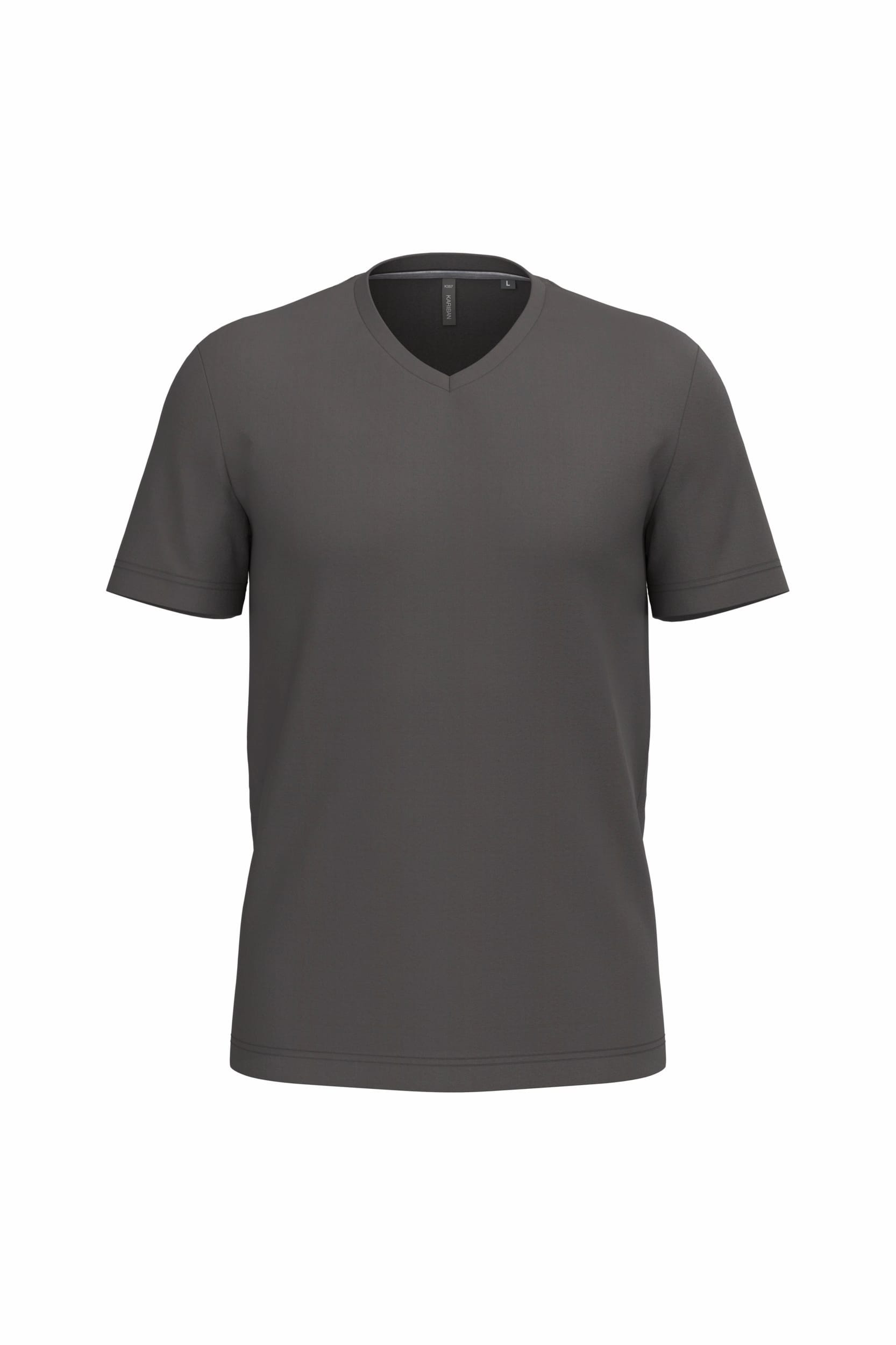 Kariban T-shirt V-hals korte mouwen bedrukken - Afbeelding 4