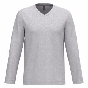 Kariban T-shirt V-hals lange mouwen bedrukken