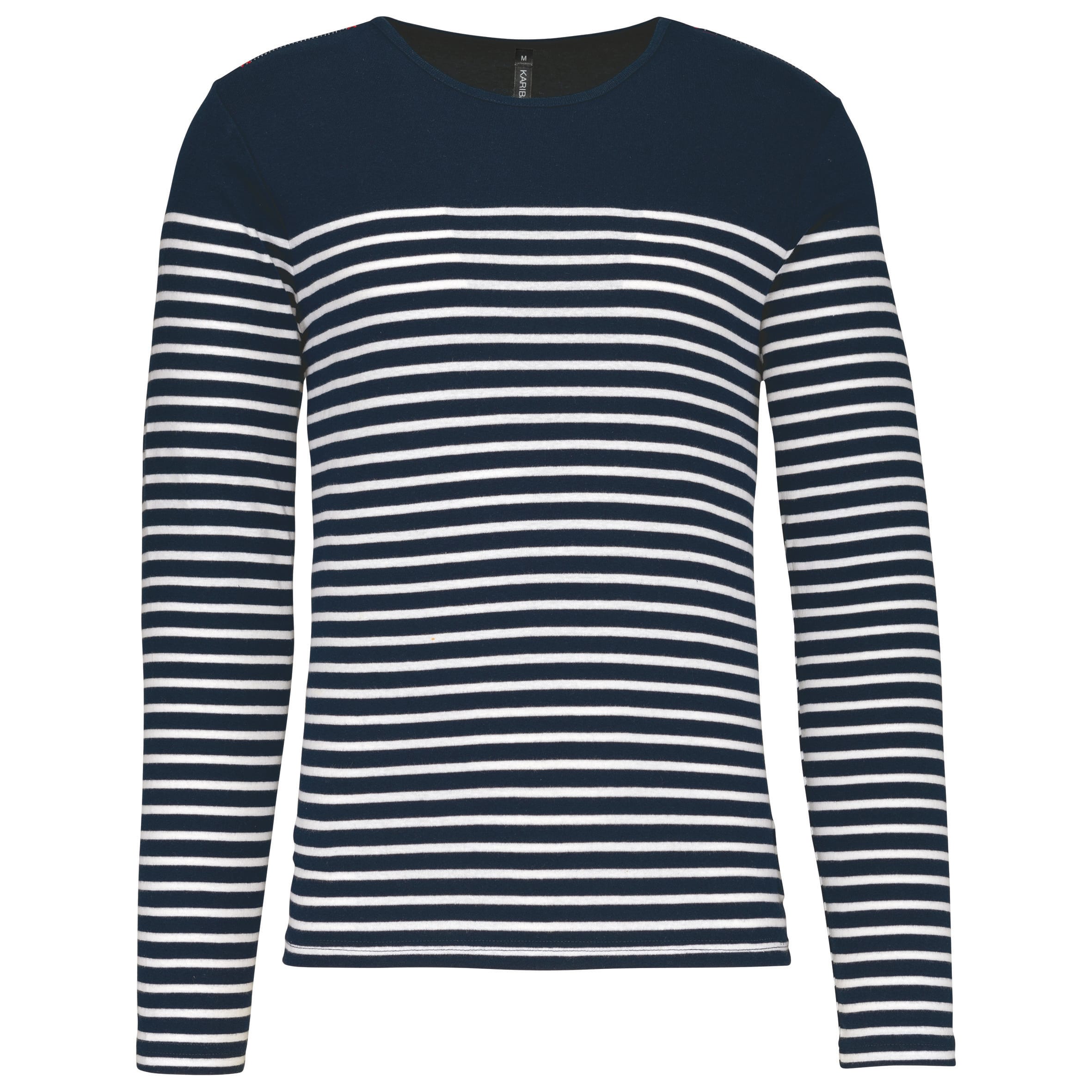 Kariban Gestreept heren-t-shirt lange mouwen bedrukken
