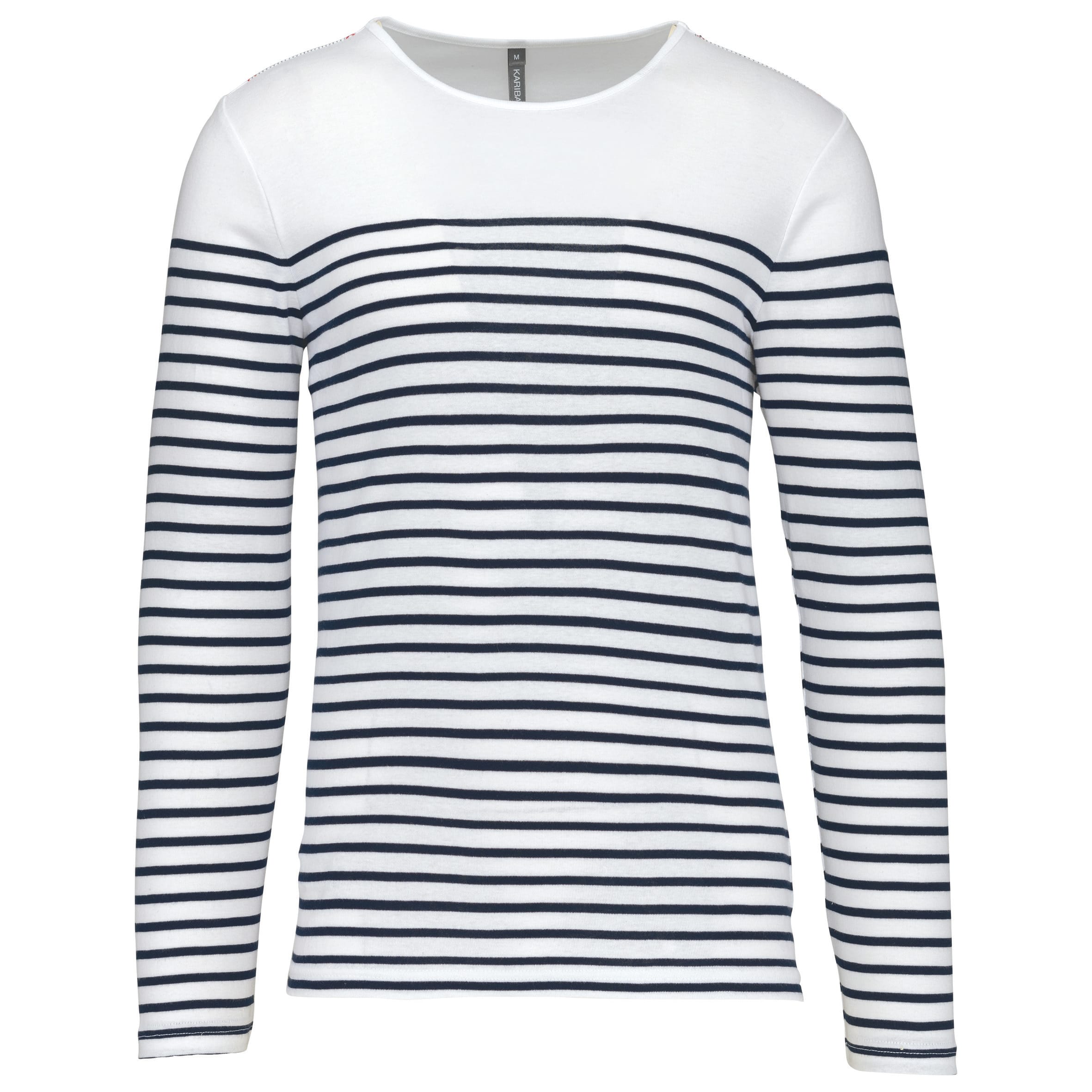 Kariban Gestreept heren-t-shirt lange mouwen bedrukken - Afbeelding 2