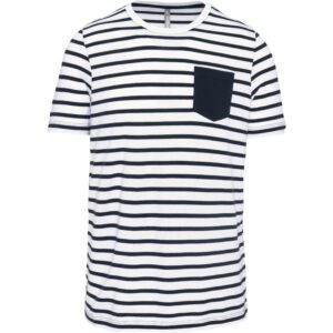 Kariban Gestreept T-shirt met zak en korte mouwen bedrukken