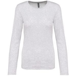 Kariban Dames T-shirt ronde hals lange mouwen bedrukken