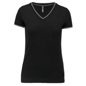 Kariban Dames-t-shirt piqué V-hals bedrukken