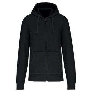 Kariban Ecologische herensweater met capuchon en ritssluiting bedrukken