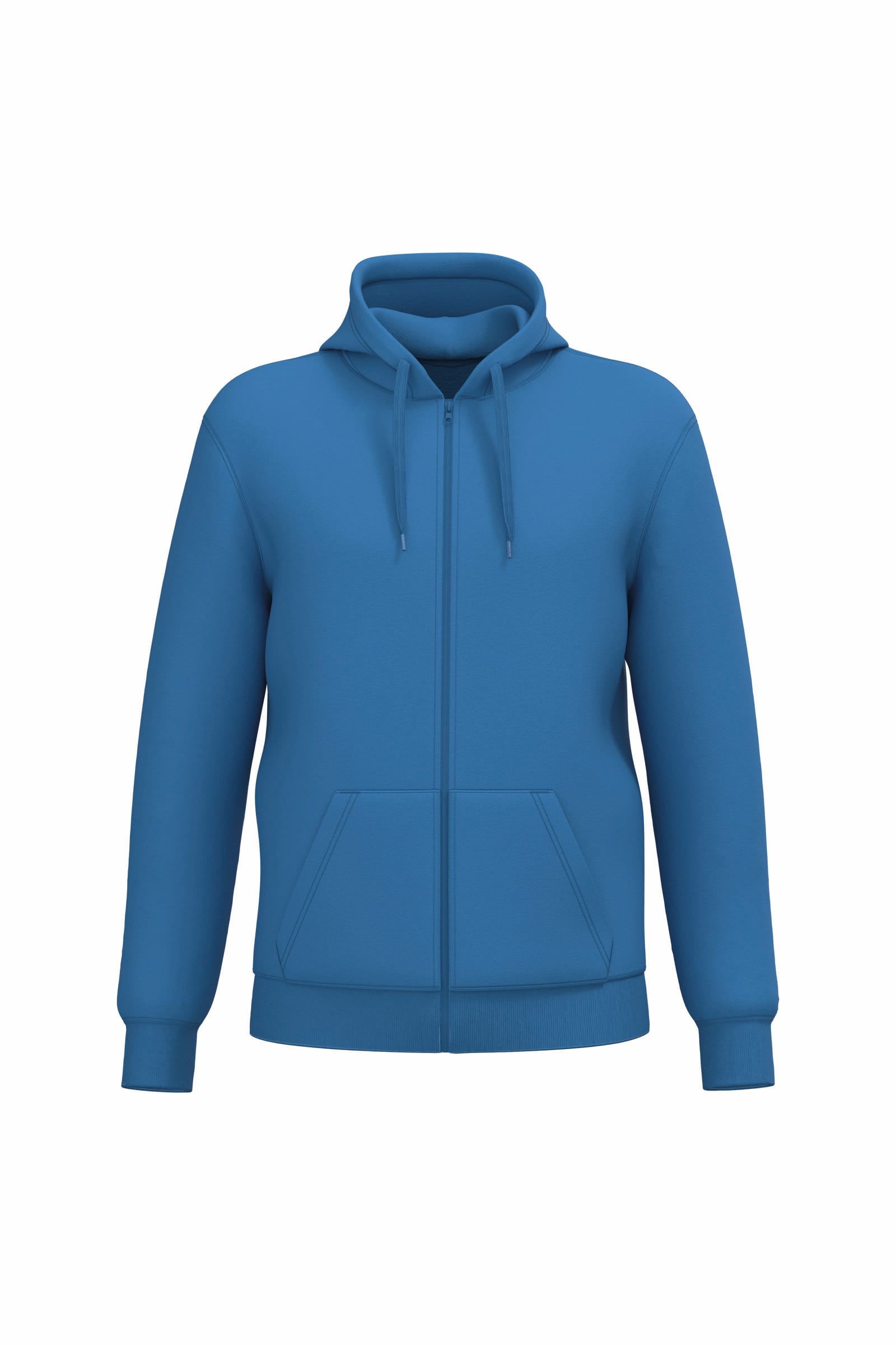 Kariban Gerecycled sweater met rits en capuchon uniseks bedrukken - Afbeelding 2