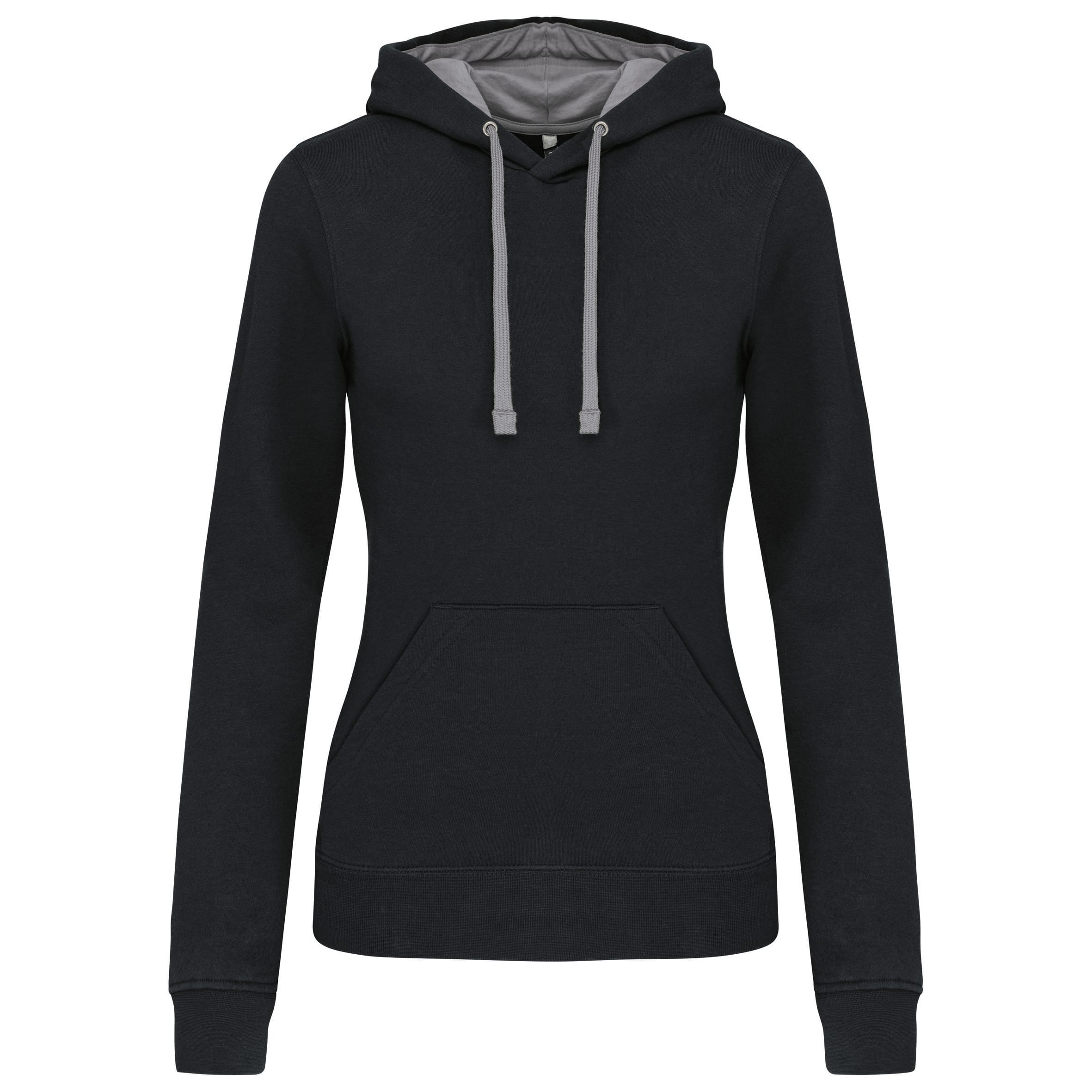 Kariban Damessweater met capuchon in contrasterende kleur bedrukken