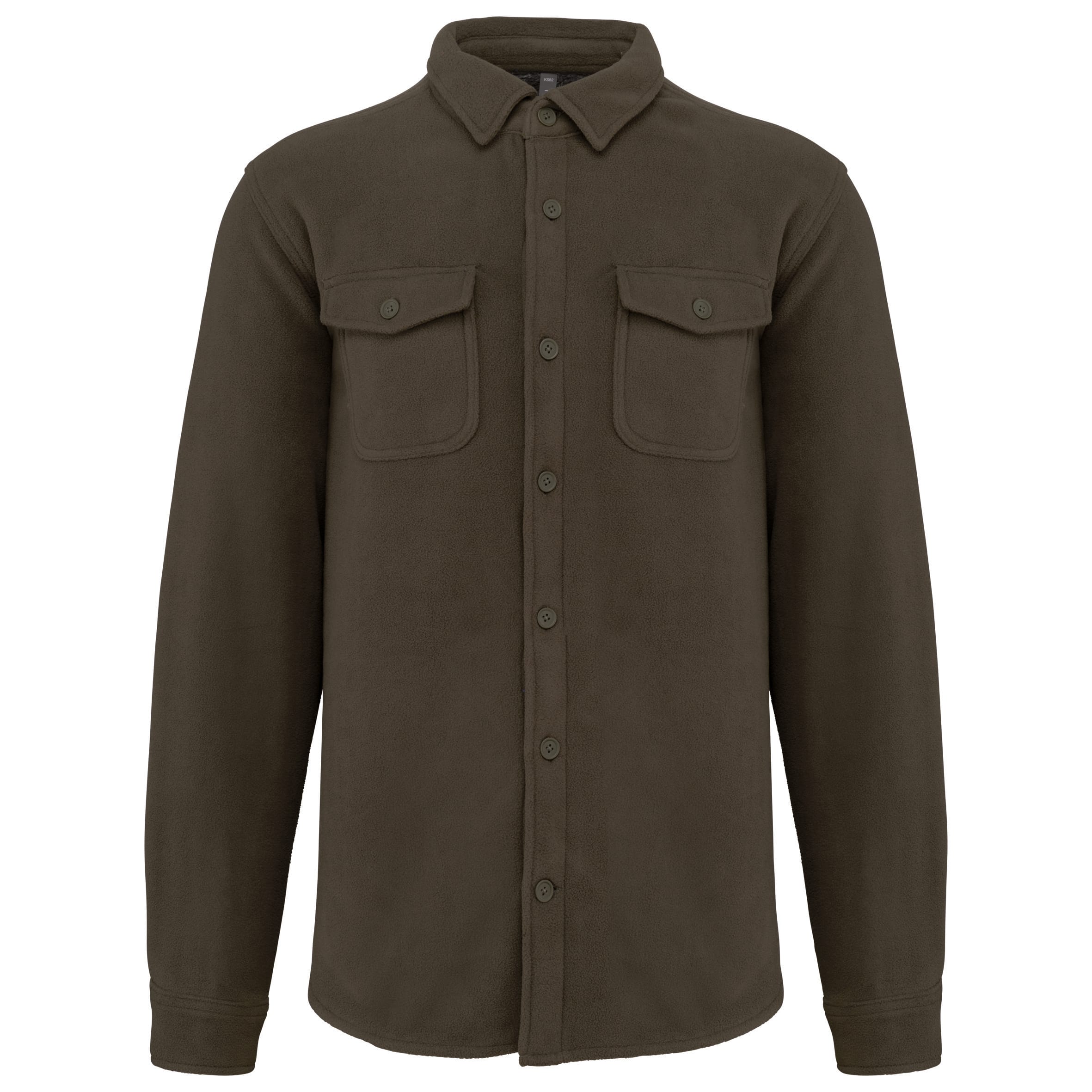 Kariban Overshirt van fleece met sherpavoering bedrukken