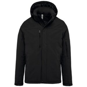Kariban Gewatteerde softshell herenparka met capuchon bedrukken